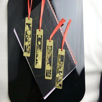 中国风书画镂空创意金属书签定制卡通精致刻字吊坠工艺纪念品定做