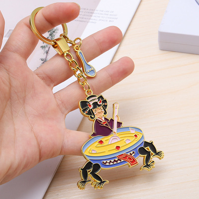 十二生肖啄木茑孟婆汤创意金属钥匙扣定制挂饰合金卡通纪念品礼物